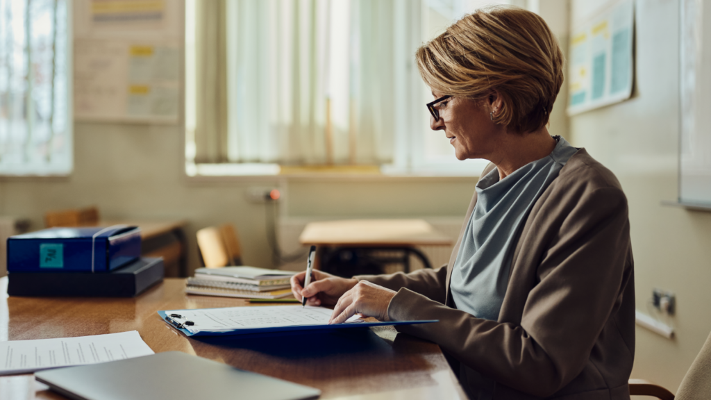 woman in education working at home